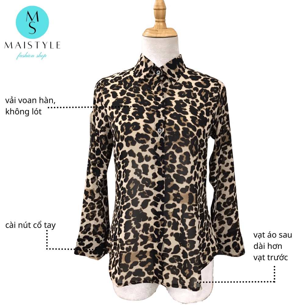 Áo sơ mi nữ MAISTYLE áo voan kiểu dài tay bánh bèo nữ công sở da beo đẹp hàn quốc cao cấp MY1096 | BigBuy360 - bigbuy360.vn