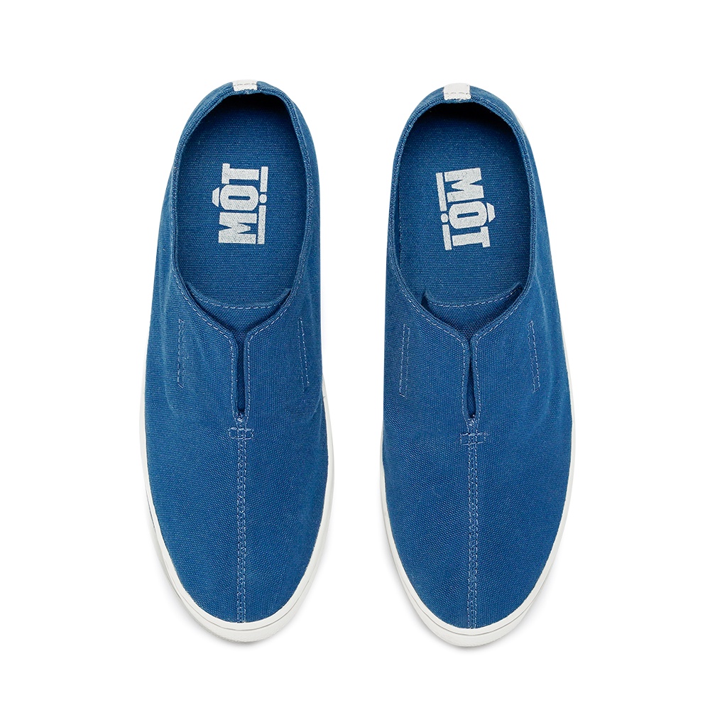 Giày Một vải xanh nước biển không dây