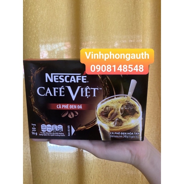 Cà Phê Đen Hoà Tan Cafe Việt NesCafe 240g (hộp 15 gói)