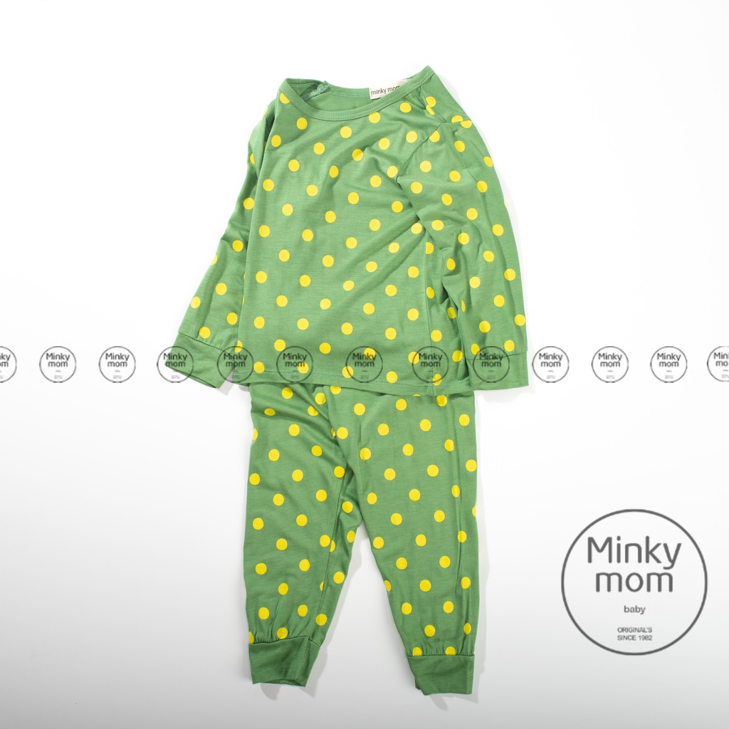 [SALE] Bộ Dài Tay Cho Bé Trai, Bé Gái Minky Mom Vải Thun Lạnh Hoạ Tiết Chấm Bi, Đồ Bộ Cho Bé Mặc Nhà Thu Đông MKMTD2138