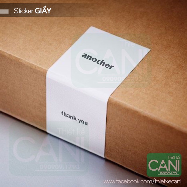 200c -500c Tem giấy Decal dán hộp  In theo yêu cầu Sticker nhãn giấy niêm phong CANI