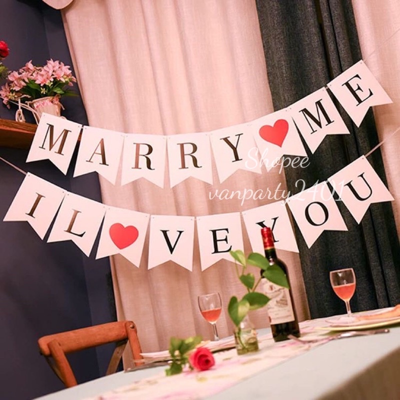 Dây chữ, bóng chữ HAPPY WEDDING, HAPPY ANNIVERSARY, LOVE, MARRY ME, I LOVE YOU trang trí tiệc cưới, hỏi, ngày kỉ niệm…