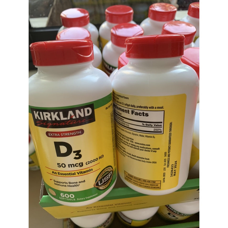 VITAMIN D3 KIRKLAND EXTRA STRENGTH D3 50MCG 600 VIÊN HÀNG MỸ