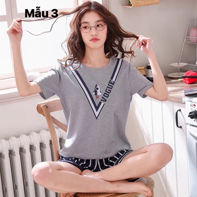 Bộ thun ngắn mặc nhà, hoạ tiết xinh xắn, chất mát | BigBuy360 - bigbuy360.vn