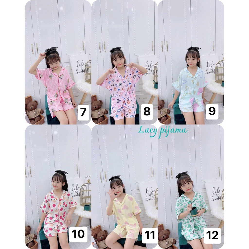 SIZE ĐẠI 18-38KG: Bộ pijama lụa mango đại hè đai cho bé gái - BPLDH