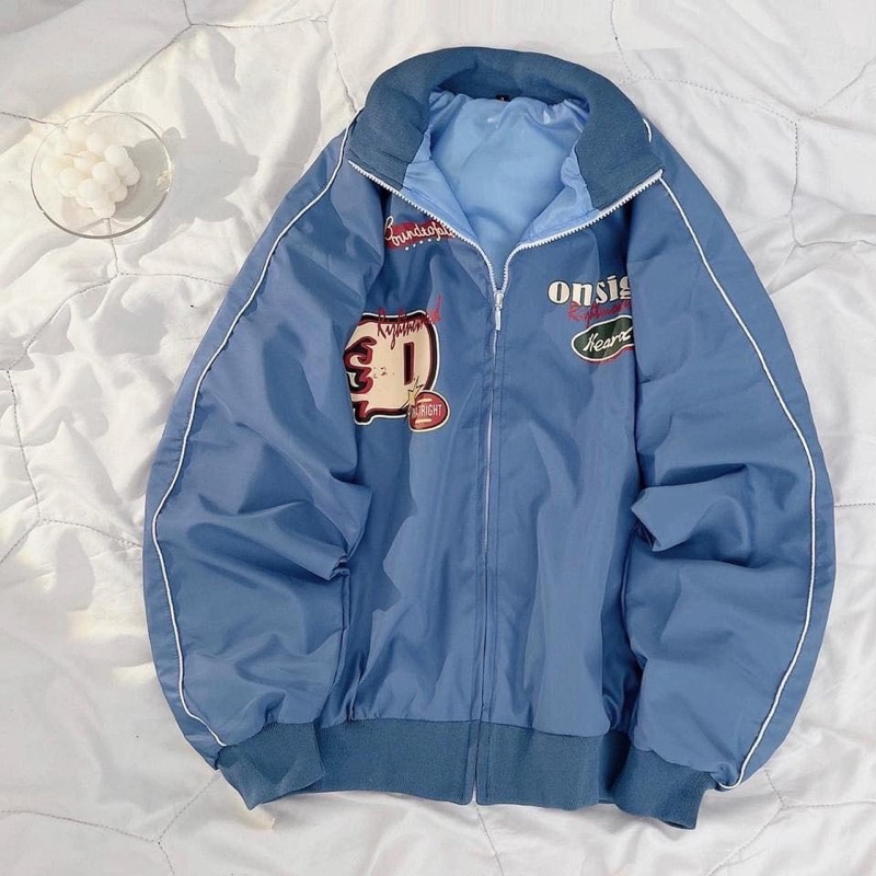 Áo Khoác Bomber Chữ C Nam Nữ Ulzzang Unisex Kiểu Form Rộng 2 Lớp Jacket Kèm Ảnh Thật