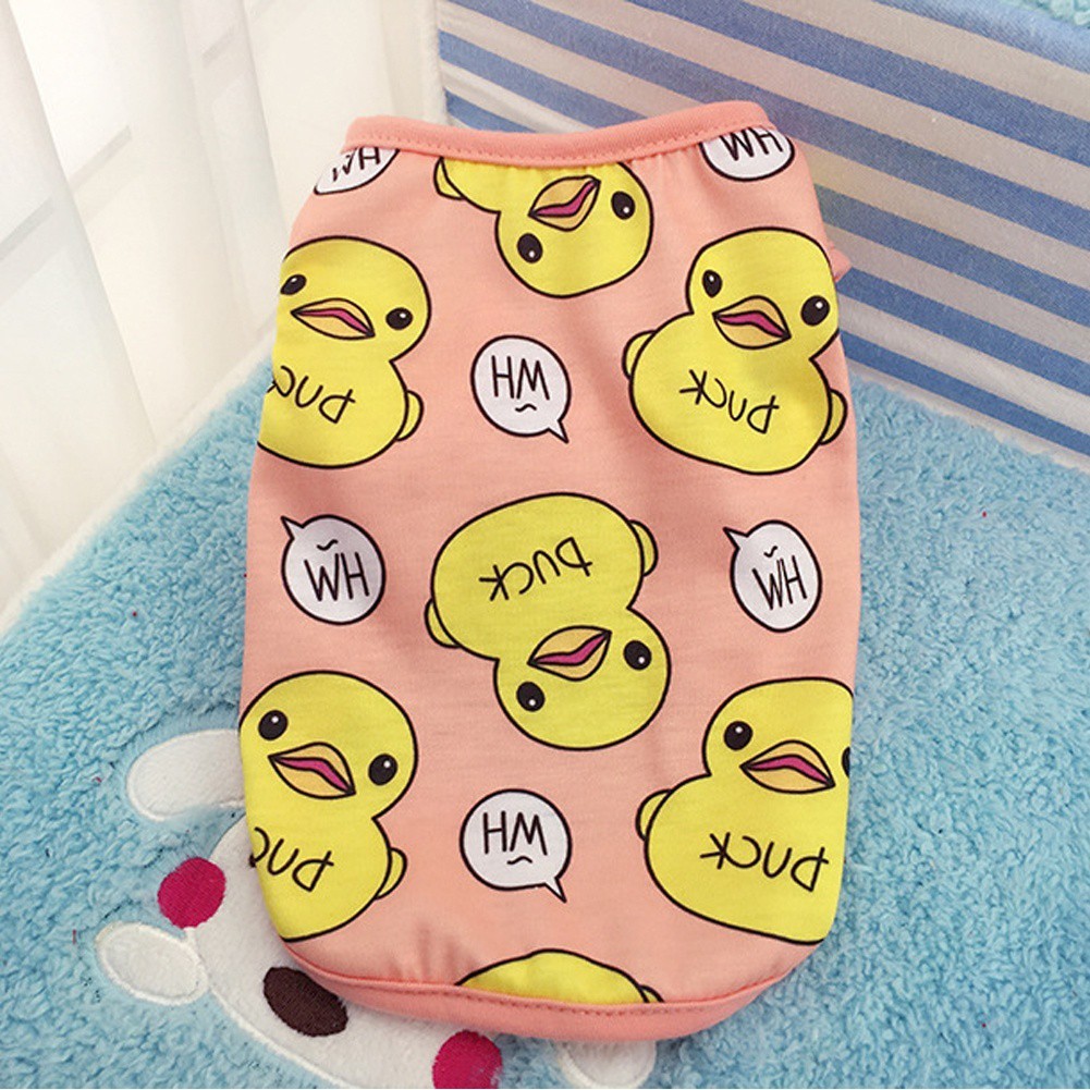Áo thun cotton họa tiết con vịt xinh xắn dành cho thú cưng
