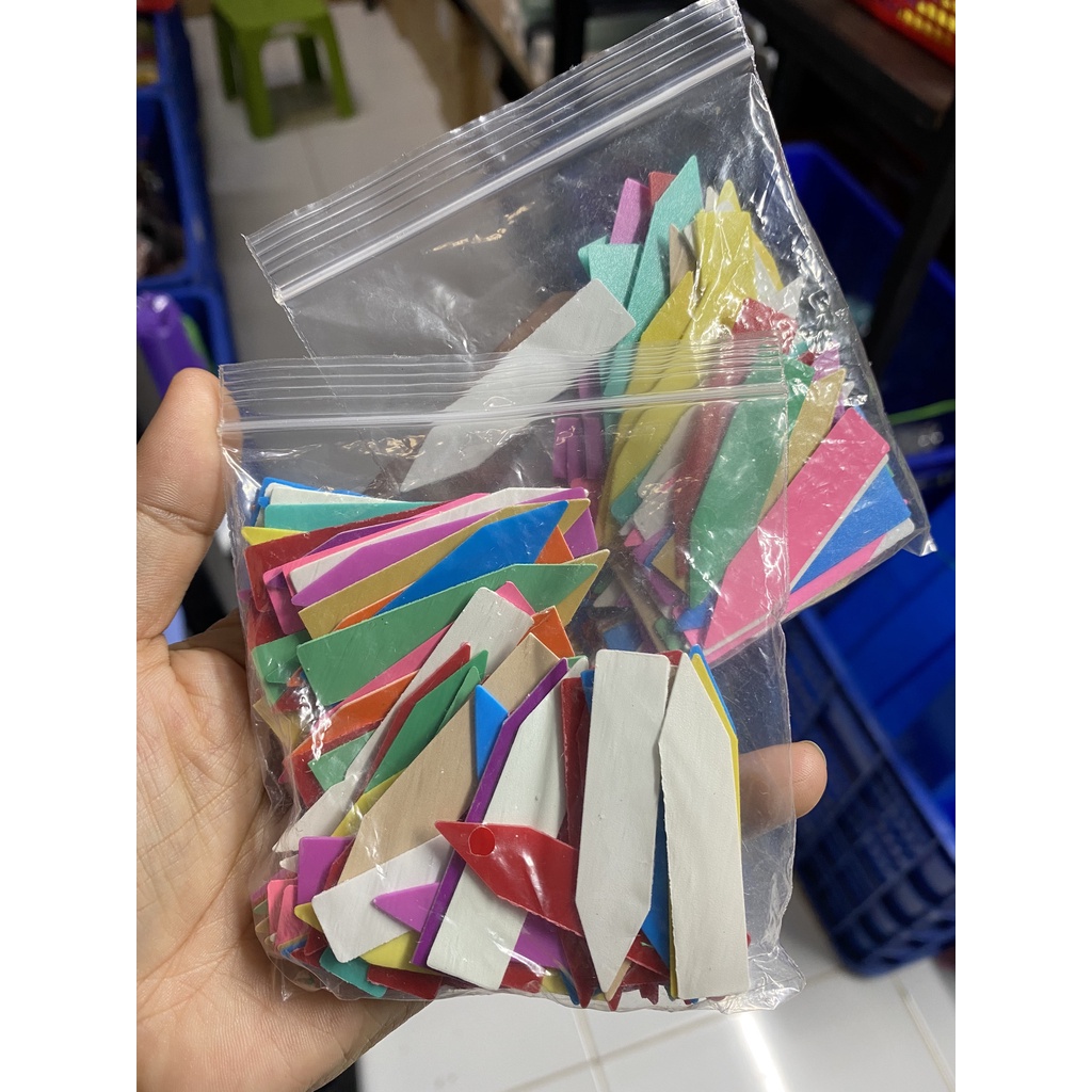 Combo 100/200/300 thẻ cắm đủ màu nhựa pp dùng ghi nhớ tên cây giống size 5x1cm