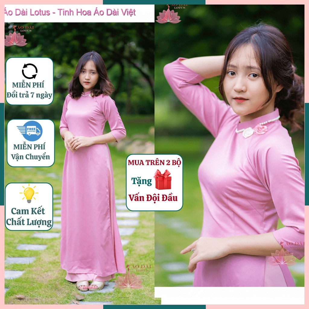 (Giá Sale)Áo Dài Truyền Thống Hồng Đính Cổ - TT0401 cung cấp bởi Áo Dài Lotus
