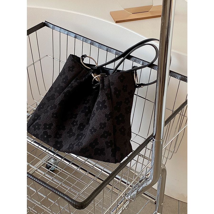 Túi vải Cỡ Lớn Họa Tiết Hoa Hướng Dương Đen 2022 Thời Trang Cho Nữ