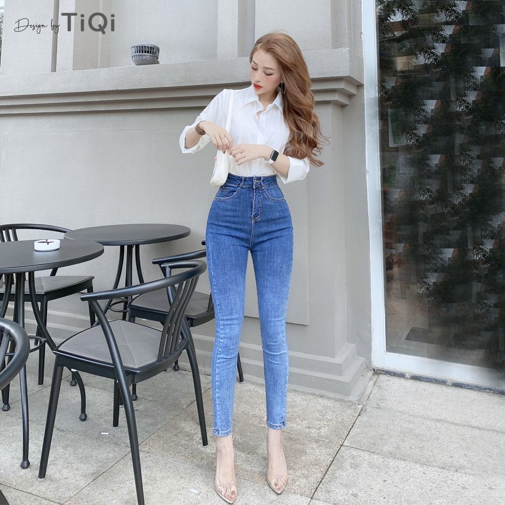 Quần Jean Nữ Skinny Lưng Cao Form Ôm Màu Ombre TiQi Jeans G1-01