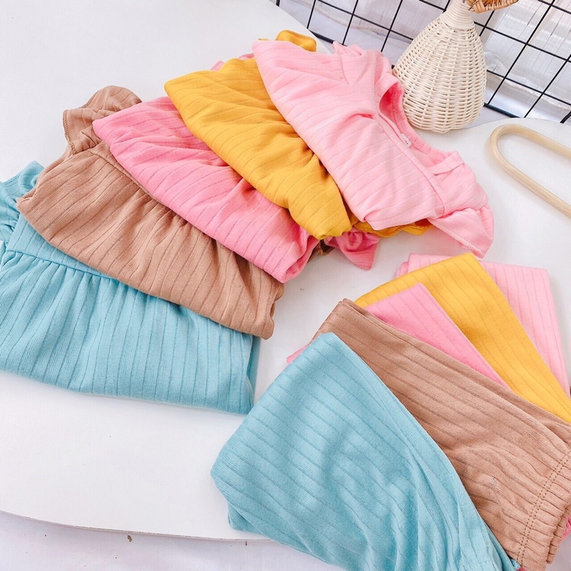 Đồ ngủ bé gái dài tay chất thun mềm_Bộ Pijama dài tay bé gái