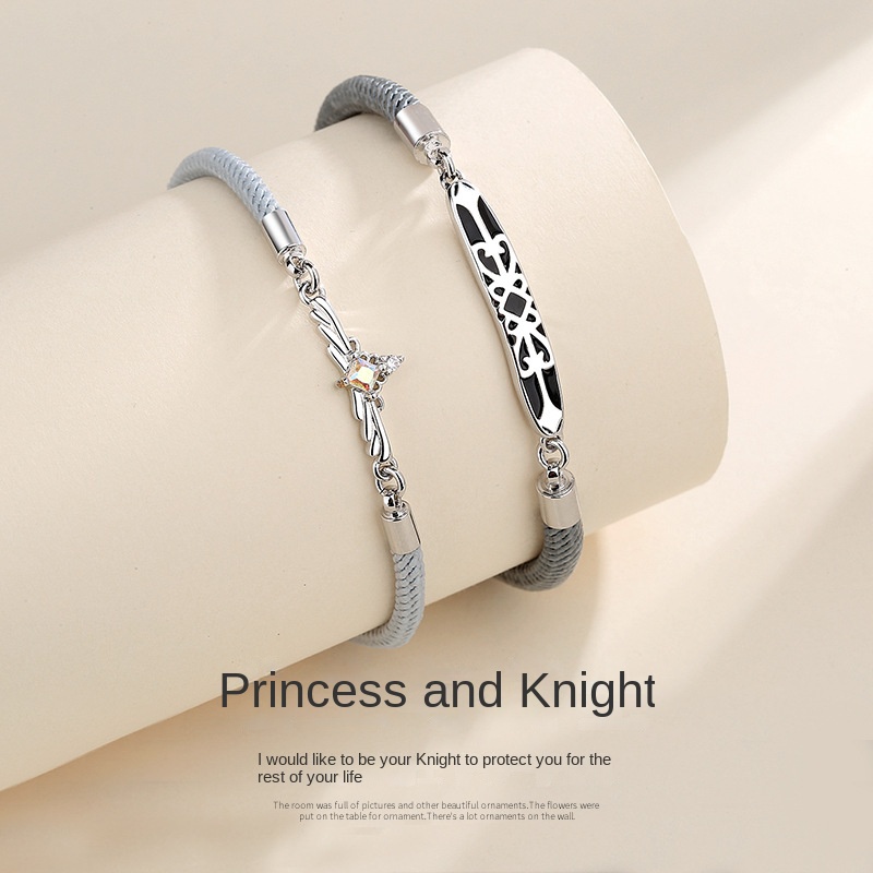 Vòng Tay Cặp Đôi Đính Đá Mặt Trăng Thời Trang Cho Cặp Đôi