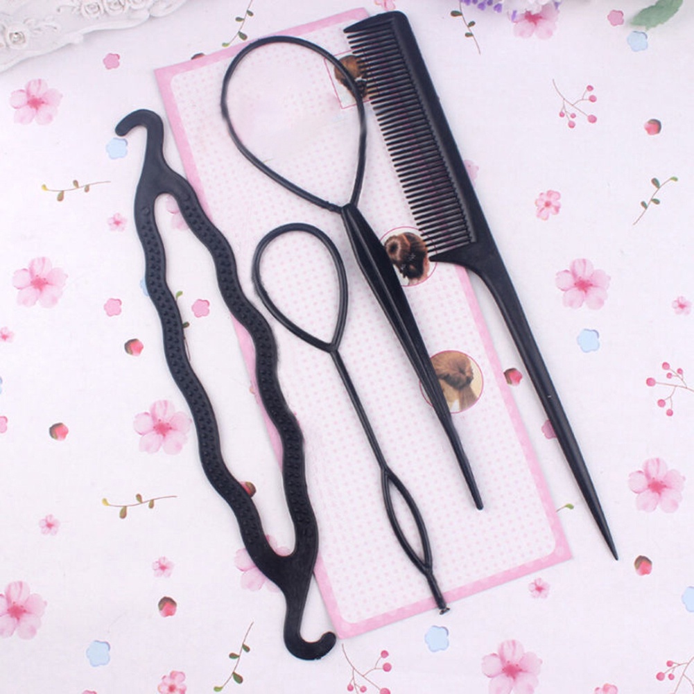 Set 4 dụng cụ buộc tóc tạo kiểu tiện lợi cho nữ