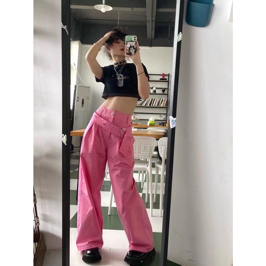 Quần Jeans Nữ Dáng Rộng Phong Cách Retro Cá Tính