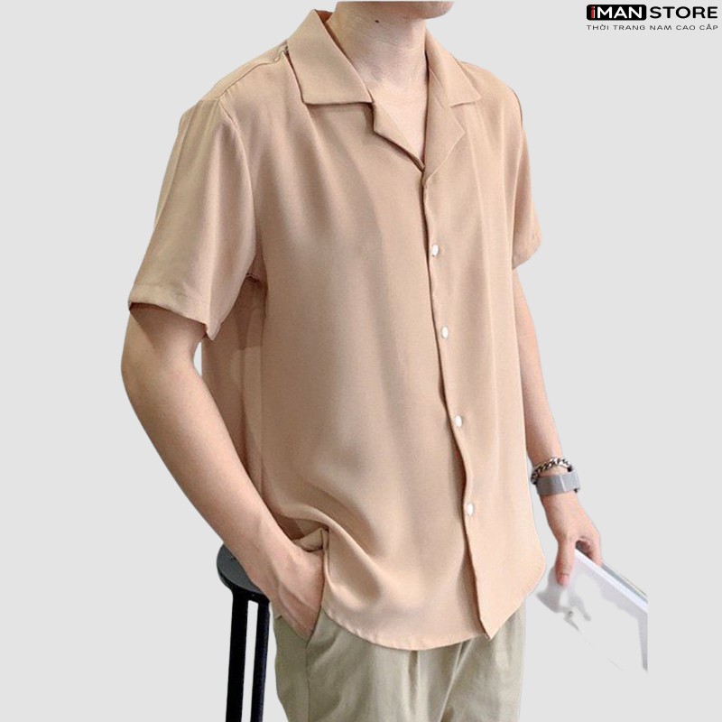 Áo Sơ Mi Cổ Vest Ngắn Tay Nam Nữ, Áo Sơ Mi Kiểu Thời Trang Hàn Quốc Vải Lụa Mền Mịn Thoáng Mát [NEW FASHION] | BigBuy360 - bigbuy360.vn