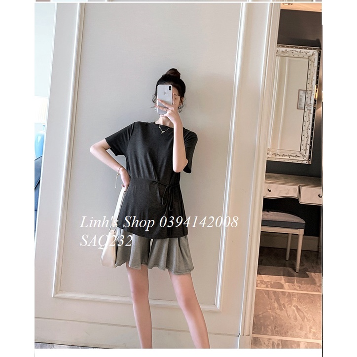 Set Áo Quần Bầu Bộ Bầu Xinh SAQ232 Chất Cotton Lạnh Siêu MÁT