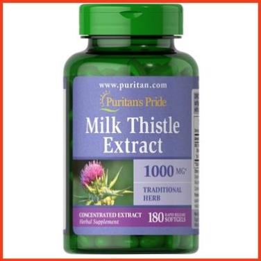 Viên uống bổ gan Milk Thistle 1000mg Puritan Pride 180 viên của Mỹ