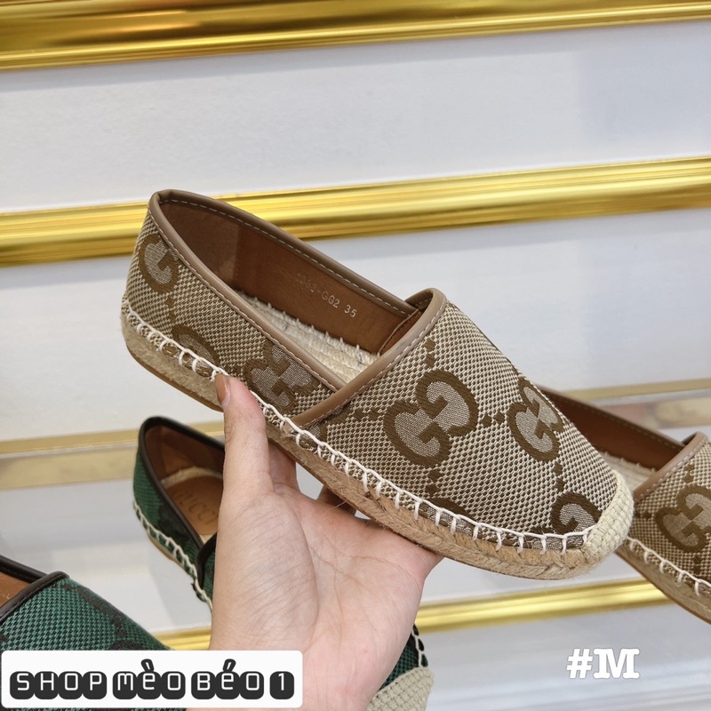 Giày slip on gc hoạ tiết đế cói fullbox