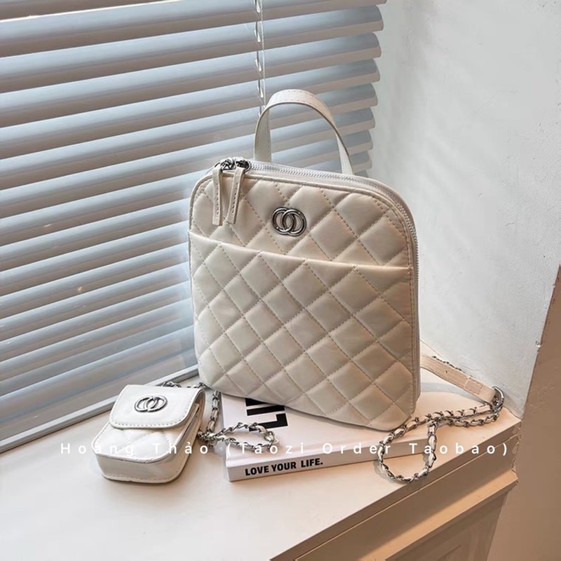 Balo thời trang nữ có lo go kèm vì mini nhỏ dây đeo quai xách ♥️