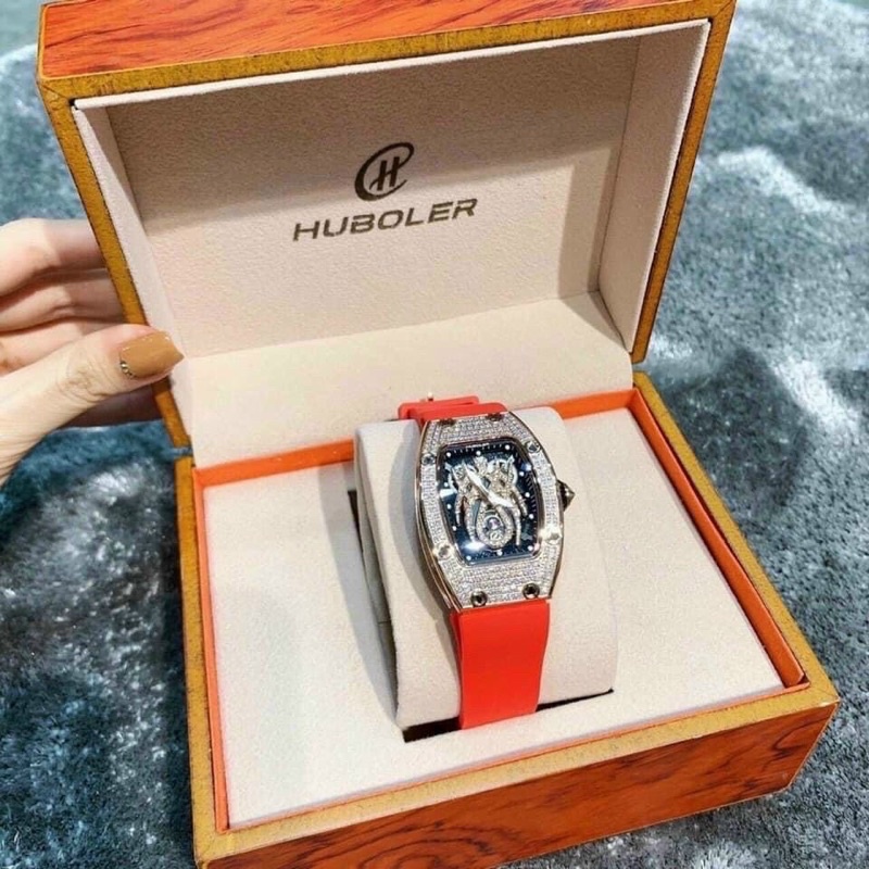 Đồng Hồ HUBOLER By Hanboro Phiên Bản Mặt Nhện Cực Đẹp - Case 36 Dành cho nữ và nam tay nhỏ - BH24 Tháng