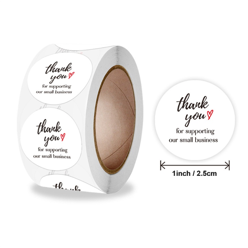 Cuộn 500 nhãn dán chữ Thank You For Supporting My Small Business
