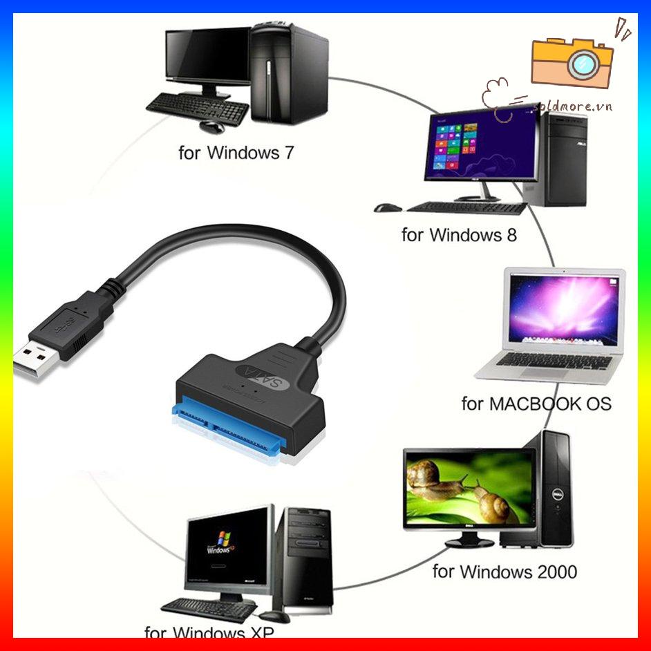 Cáp chuyển đổi SATA sang USB 2.0/Type C SATA 22pin cho ổ cứng SSD 2.5 Inch