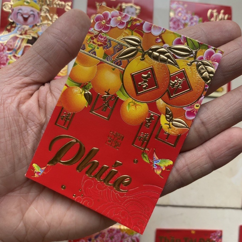 10 bao lì xì chữ nỗi Ánh Vàng (7x11cm)