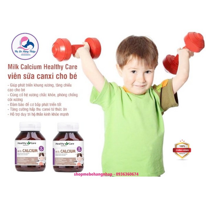 Canxi sữa Milk calcium Healthy care - Milk canxi 60v úc