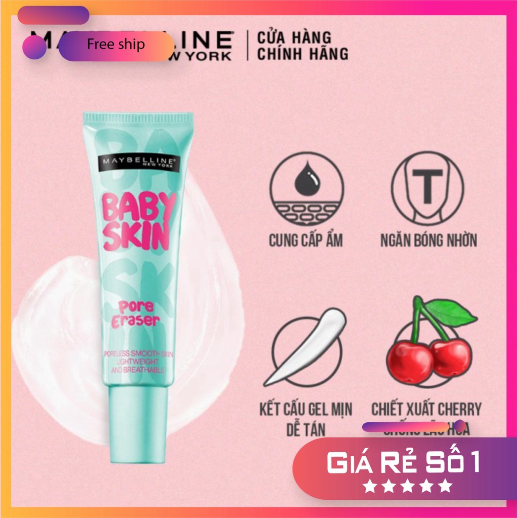 Kem Lót Mịn Da Che Khuyết Điểm Maybelline New York Baby Skin Pore Eraser Primer 22ml Hàng Chính Hãng | BigBuy360 - bigbuy360.vn