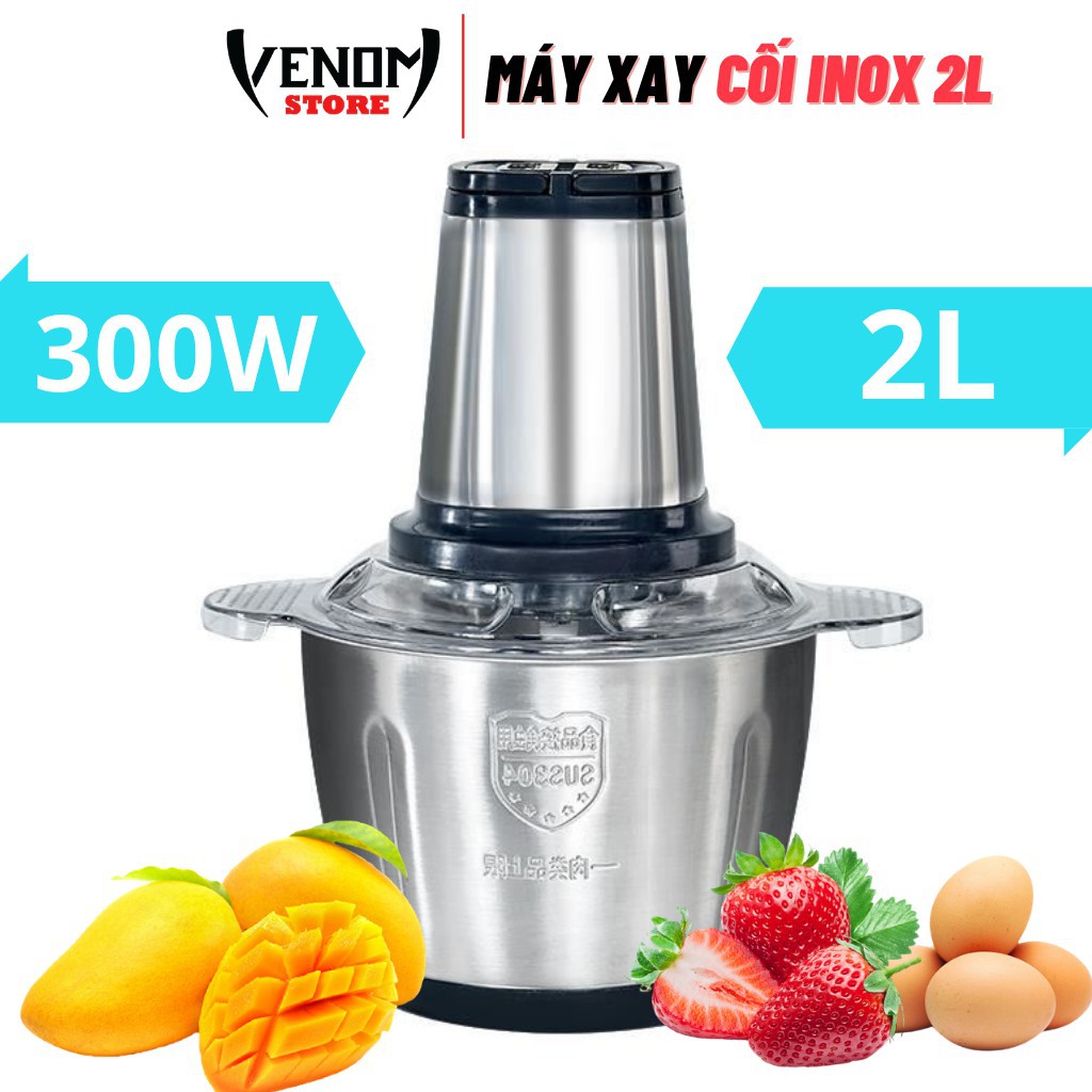 Máy Xay, Máy xay thịt đa năng inox 304 với 4 Lưỡi Dao , Xay Nhanh,Khoẻ,Tiện Dụng