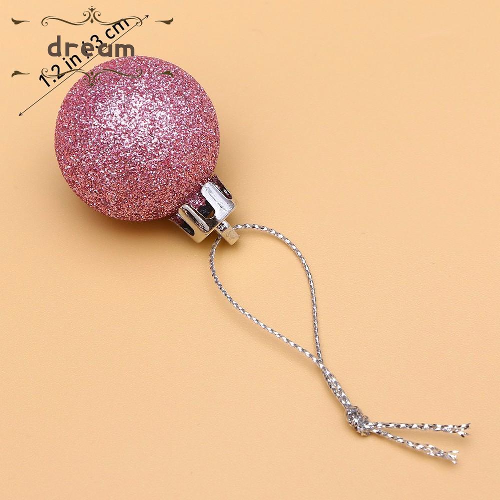 【DREAMLIFE】24x Christmas Pink Ball Ornaments Xmas Tree Holiday Wedding Party Decor Pendant