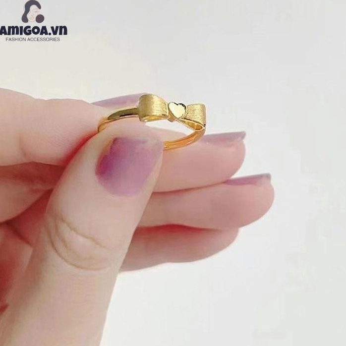 ✨✨Nhẫn Đeo Ngón Tay Kiểu Hở Hình Nơ Bằng Kim Loại Phong Cách Mới 2022 Thiết Kế Đơn Giản Độc Đáo Cho Nữ