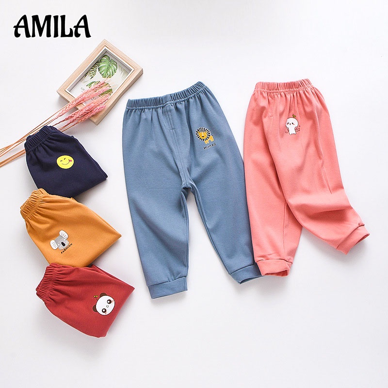 Quần thể thao AMILA bằng cotton thời trang xuân thu dành cho bé trai và bé gái