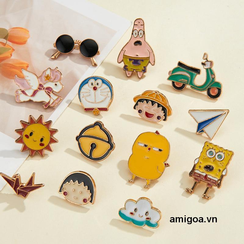 ✨✨Ghim Cài Áo Hoạt Hình Xinh Xắn, Huy Hiệu Cài Áo Kim Loại Dễ Thương