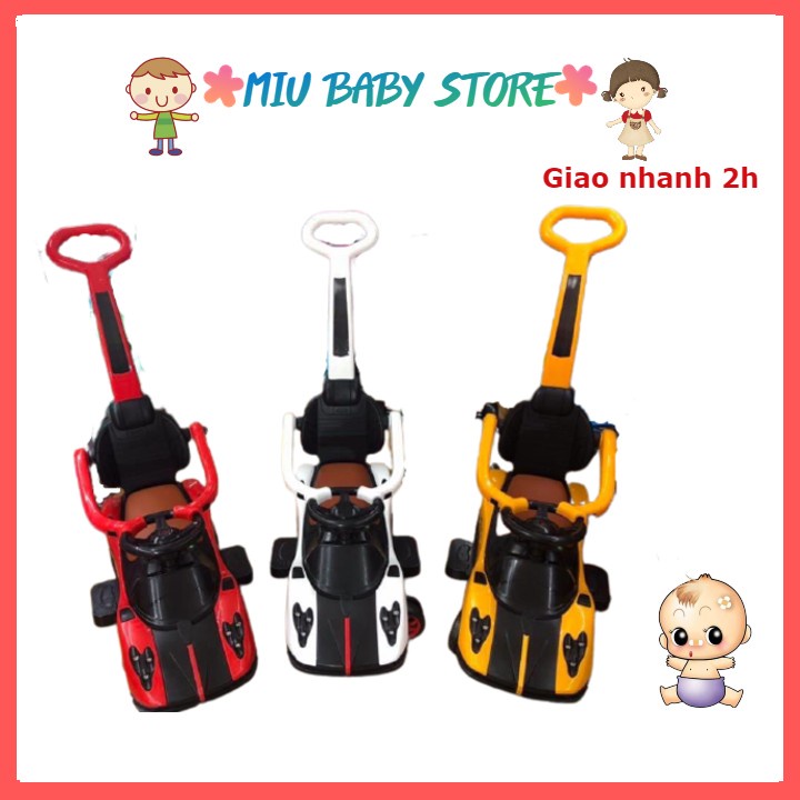 Xe ô tô chòi chân yên da 2in1 loại xịn có nhạc và đèn ,vừa làm xe đẩy xe chòi chân cho bé từ 7m