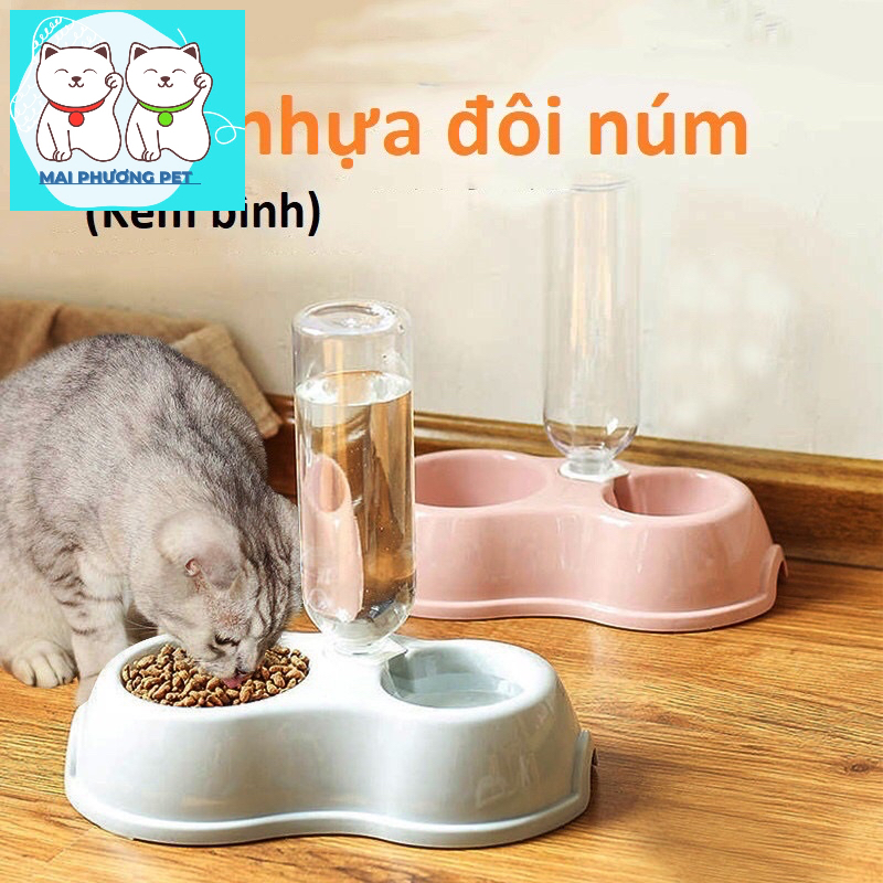 Bát ăn chó mèo Bát chống kiến, chống tràn nước xịn Bát tự động cấp nước chó mèo nhỏ