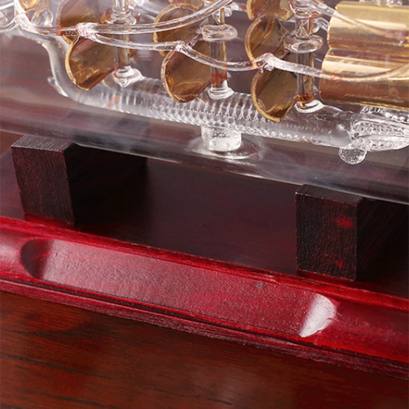 Ship trong chai Thuyền thủy tinh Cơ sở gỗ Đồ trang trí Trang trí Phòng Trang trí Nội thất Cổ điển Phụ kiện Trang trí Nội thất Trang trí Nội thất —Golden)