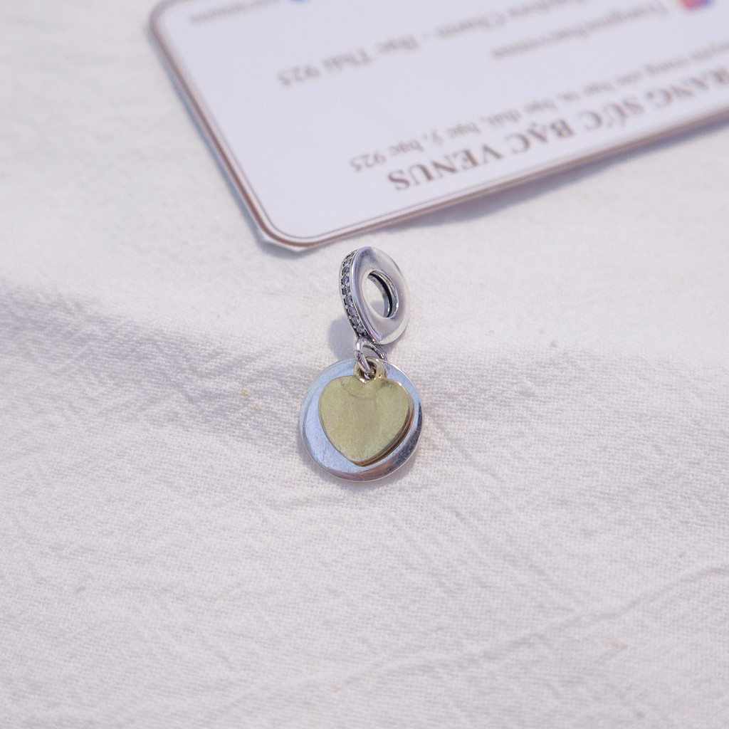Charm treo hình vô cực mặt tim shine bằng bạc 925- Trang sức bạc Venus