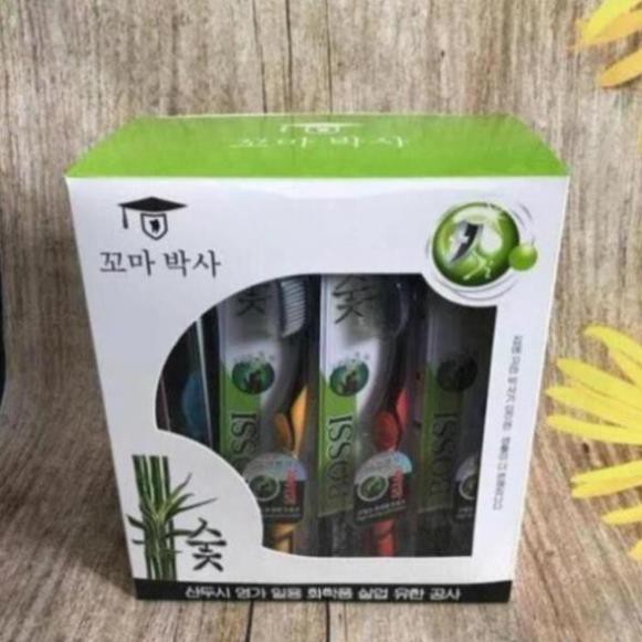 [ SIÊU SALE ] Hộp 30 cái Bàn Chải Đánh Răng Than Tre Hoạt Tính Bossi Hàn Quốc