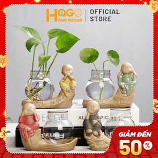 Set tượng 4 không, tượng an lạc kèm lọ hoa phong thủy trồng cây, thả cá
