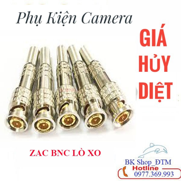 [GIÁ HỦY DIỆT] Combo 10 Jack BNC lò xo xịn, zắc BNC cho camera