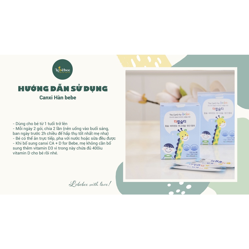 Canxi phát triển chiều cao The CA+D for Bebe Hàn Quốc cho bé