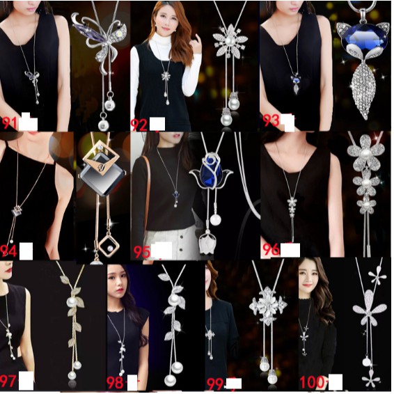Vòng cổ dây dài đính đá nhân tạo 10 mẫu xinh xắn( mẫu 91-100)