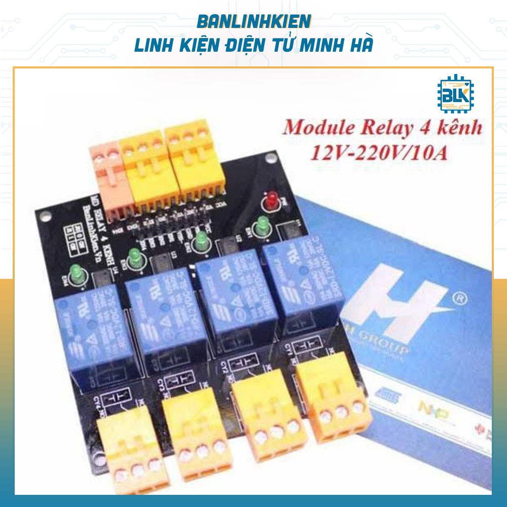 [Mô đun] Module Relay 4 Kênh 12V10A RL4-1210