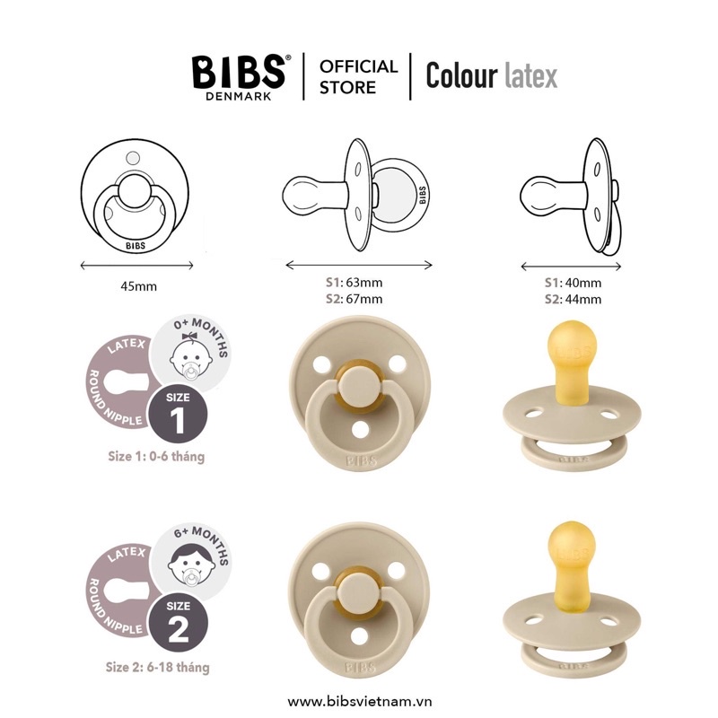 &lt;TẶNG NĂP ĐẬY / HỘP&gt; Ty ngậm BIBS Colour chính hãng Đan Mạch