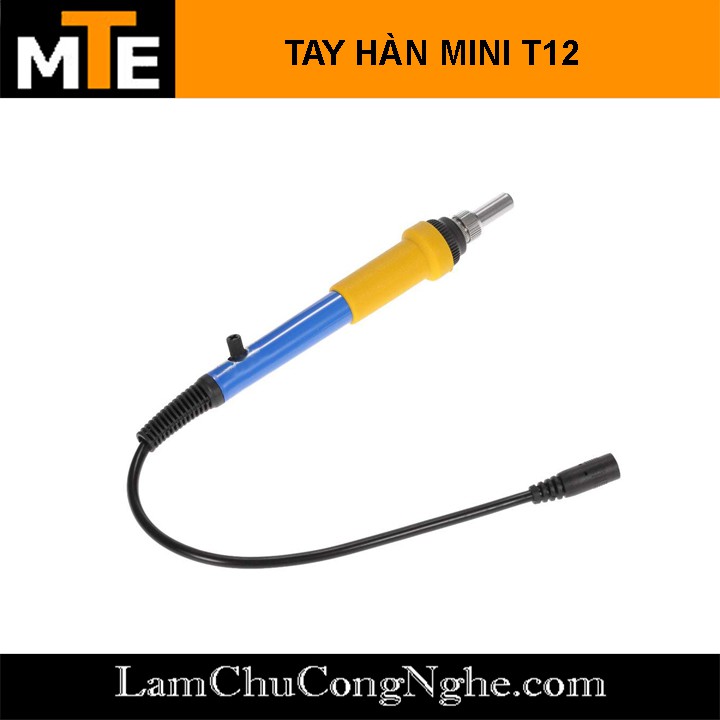 Mỏ hàn thiếc tay hàn T12 có điều chỉnh nhiệt độ sử dụng nguồn 12-24v 75W màu vàng