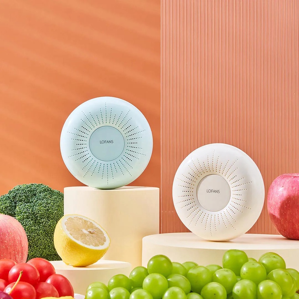 Máy khử mùi tủ lạnh Lofans B3, Máy tiệt trùng khử mùi thực phẩm tủ lạnh, thiết kế nhỏ gọn, dung lượng pin 2600mAh