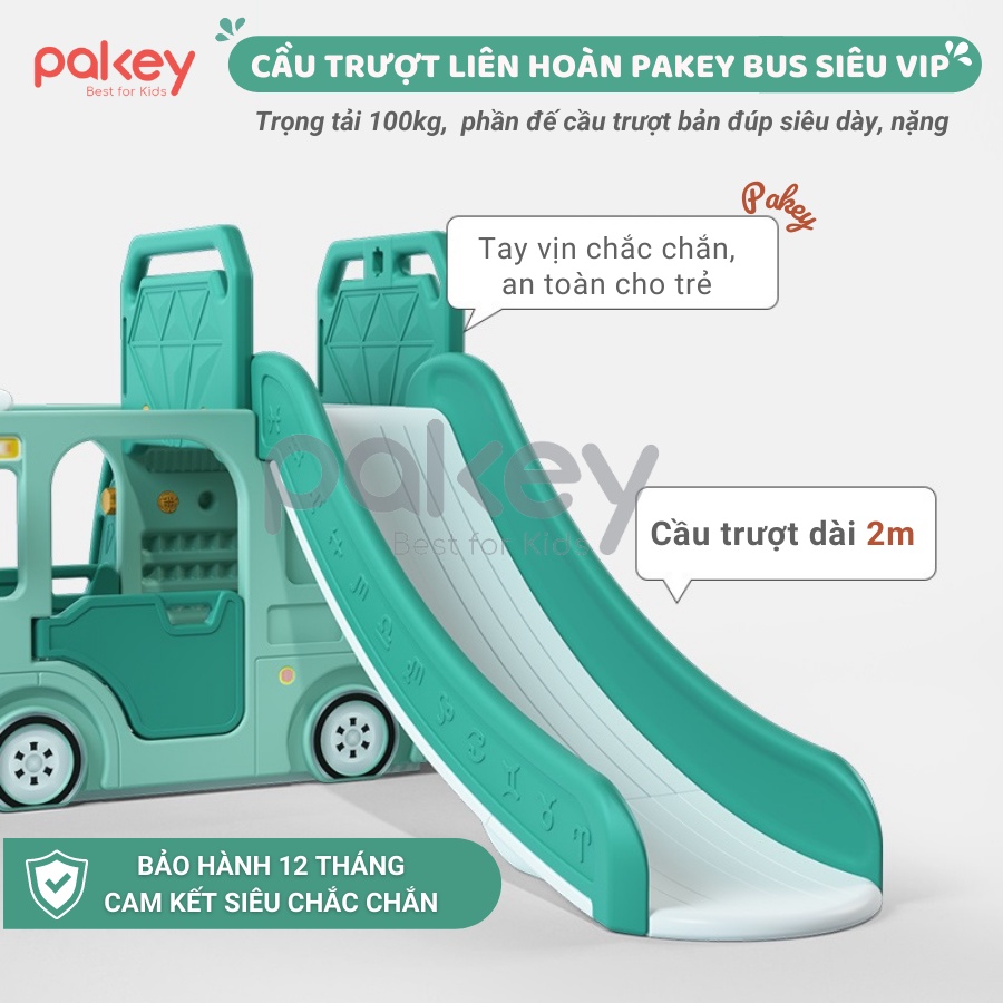 Cầu trượt xe Bus Pakey nhập khẩu chính ngạch, cầu trượt chịu tải trọng 100kg chắc chắn