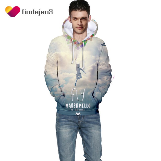 Áo Hoodie Tay Dài In Hình Dj Marshmello 3d Thời Trang Unisex